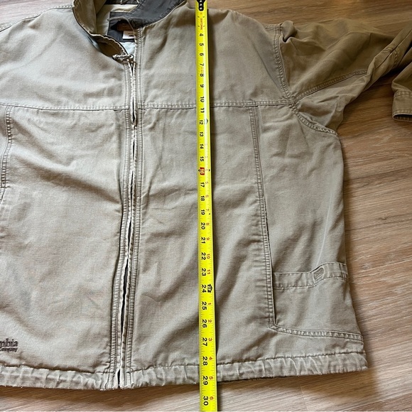 Columbia Barn Coat Chore Coat Jacket XXL Tan beige 100% Cotton Vintage oversized - Picture 10 of 12